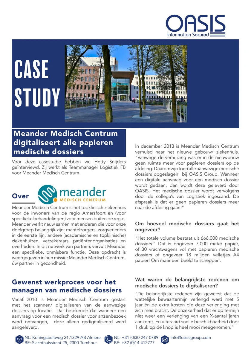 Meander Medisch Centrum casecard cover