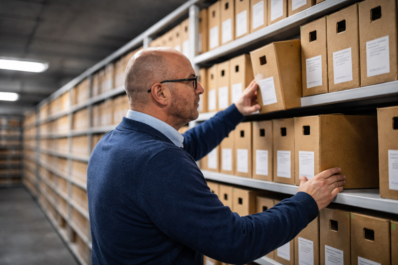 Archiefopslag in gebruik met directe opvraag en controle