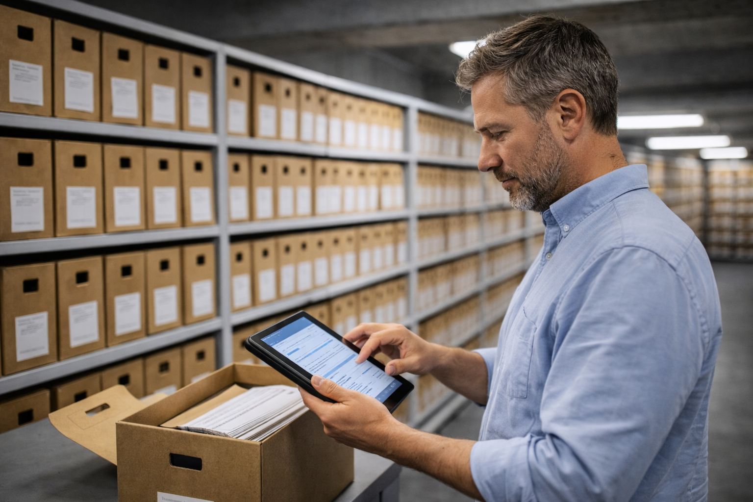 Archiefopslag met koppeling tussen depot en digitale toegang