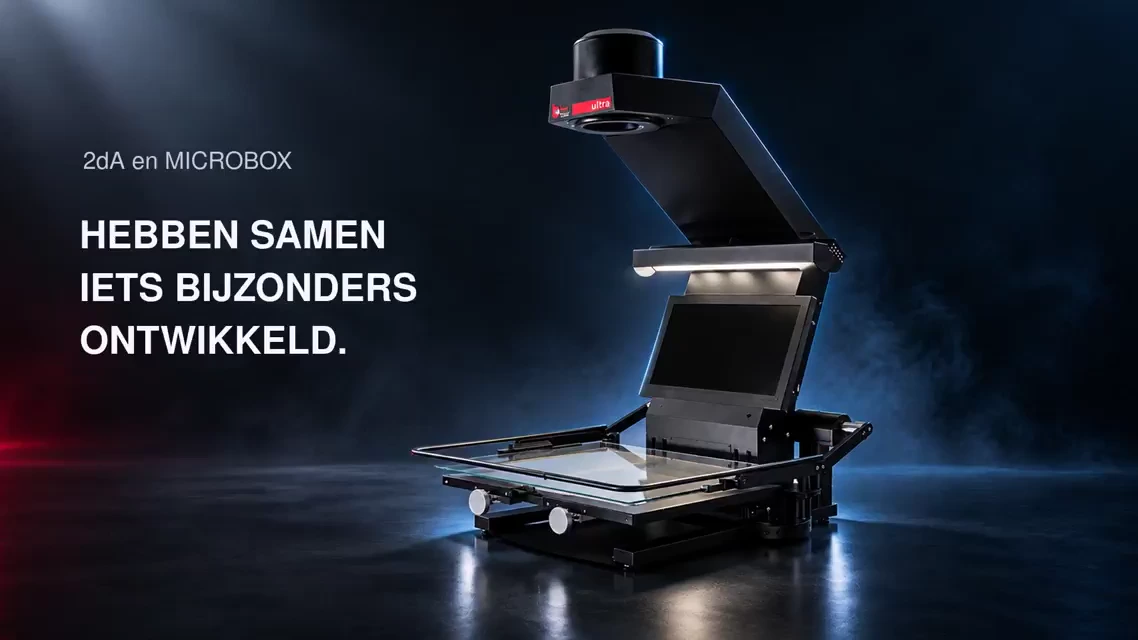 Teaserbeeld van de samenwerking tussen 2dA en MICROBOX voor ARCHIVISTICA 2026
