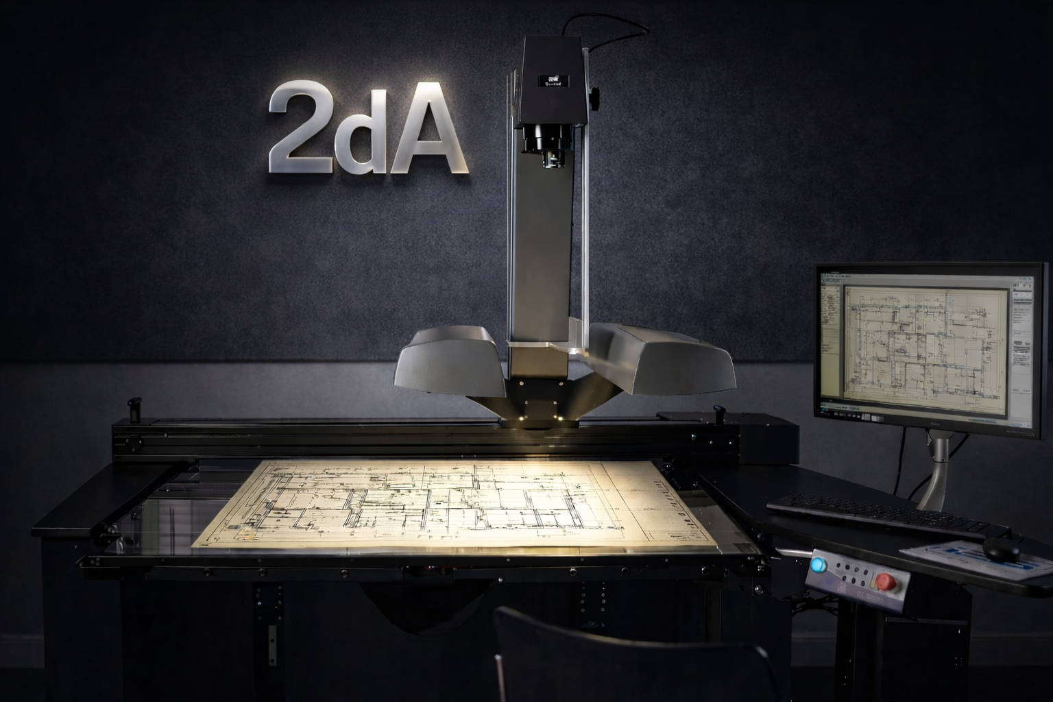 Large-format drawing digitisation at 2dA